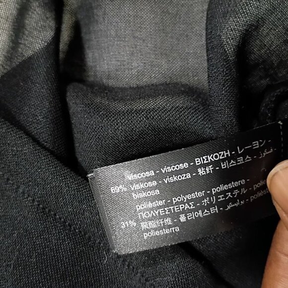 Zara Black Sheer Blouse With Ruffle Cuffs Womens S - Picture 6 of 10